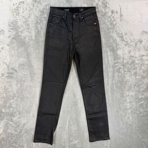 AG Adriano Goldschmied Alexxis Vintage Slim Coated Jeans Women's 26R Black Pants